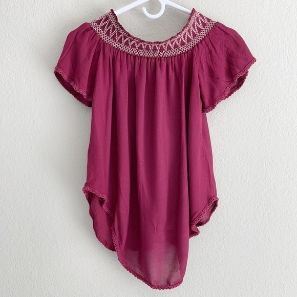 Altar’d State Maroon Embroidered Top - Picture 2 of 4